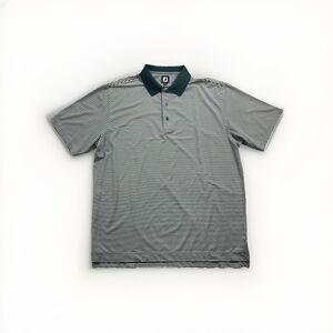 FootJoy Golf Polo Short Sleeve Shirt‎ Size XL  Dark Green And White Striped